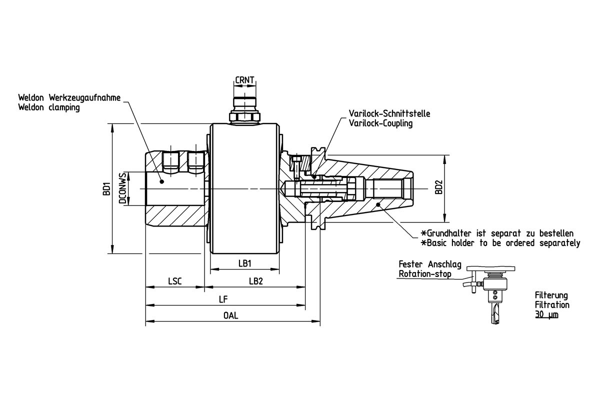 Kühlschmierstoffzuführung – rotierend für Bohrer-Ø 10,00 - 45,00 mm – Bild 2