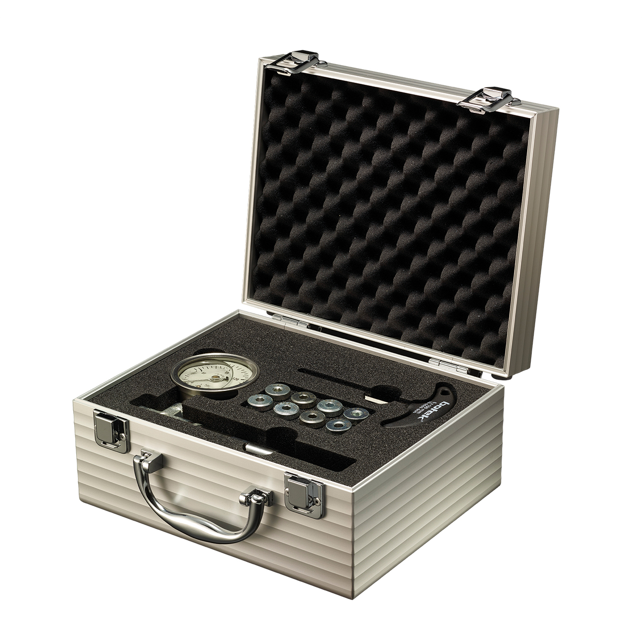 Coolant pressure gauging-kit for deep hole drillig machines